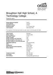 OFSTED Report 2012 - Broughton Hall High School