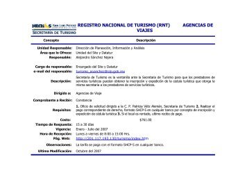 REGISTRO NACIONAL DE TURISMO (RNT) AGENCIAS DE VIAJES