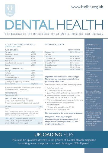 rate and data card. - British Society of Dental Hygiene & Therapy