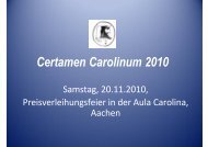 Präsentation der Preisträger - Certamen Carolinum