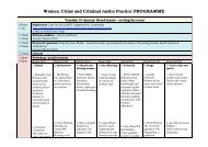 Women, Crime and Criminal Justice Practice: PROGRAMME