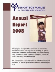 2008 Annual Report - Support for Families of Children with Disabilities