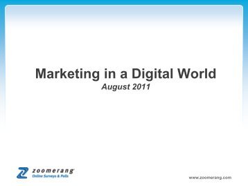 Marketing in a Digital World - Zoomerang