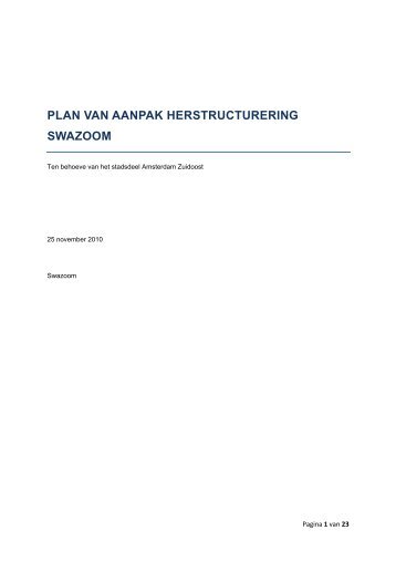 Voortgang Swazoom_notitie herstructurering - Vergaderingen