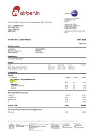 Invoice and Confirmation 11.04.2013 - Airberlin