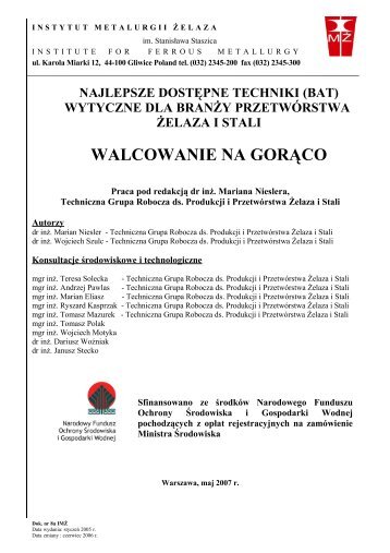 Najlepsze DostÃ„Â™pne Techniki (BAT) - IPPC