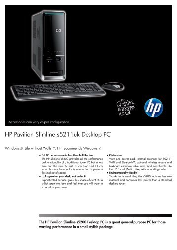 PSG Consumer 3C09 HP Desktop Datasheet - Forestals