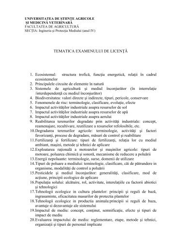 tematica licenta IPM.pdf - USAMV Cluj-Napoca