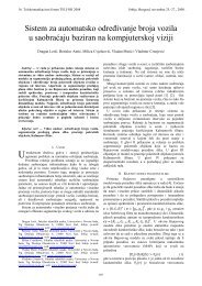 Sistem za automatsko određivanje broja vozila u ... - Telfor 2008