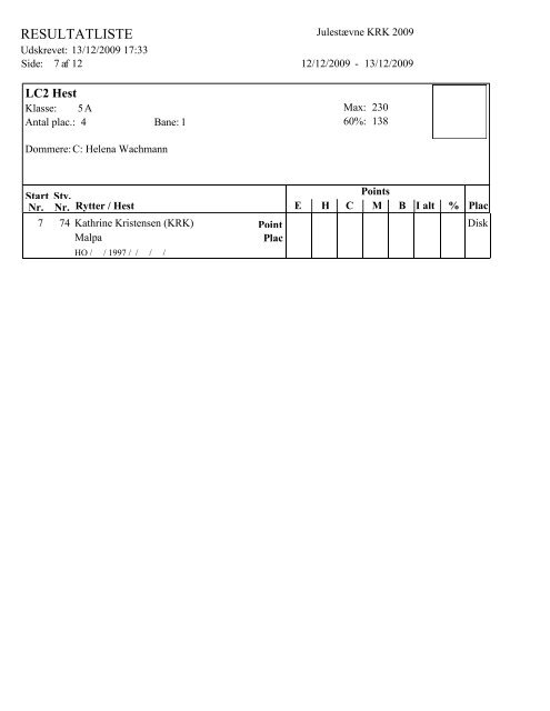 RESULTATLISTE