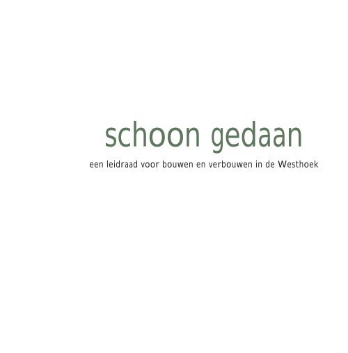 schoon gedaan - Provincie West-Vlaanderen