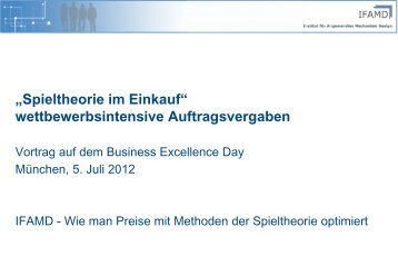 Spieltheorie im Einkauf - partnering