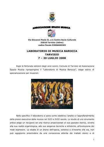 laboratorio di musica barocca tarvisio 7 – 20 luglio 2008