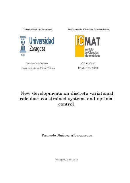 New Developments On Discrete Variational Calculus Icmat yumpu