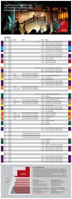 Toppler Theater Spielplan 2009 Die Freilichtbühne im Klosterhof ...