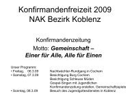 Konfirmandenfreizeit 2007 NAK Bezirk Koblenz