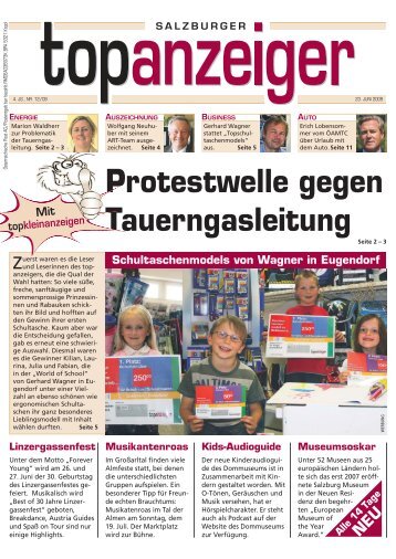 Protestwelle gegen Tauerngasleitung - Top Anzeiger