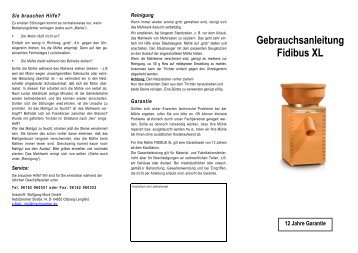 Gebrauchsanleitung Fidibus XL - TOP-Emma® Getreidemühlen