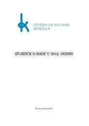 IzvjeÅ¡Äe o radu Centra za kulturu KorÄula u 2012. godini