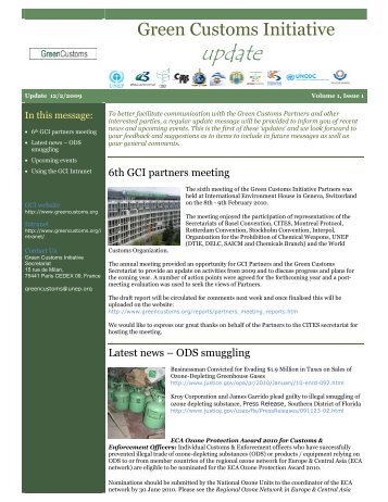 Issue 1 - Green Customs Initiative