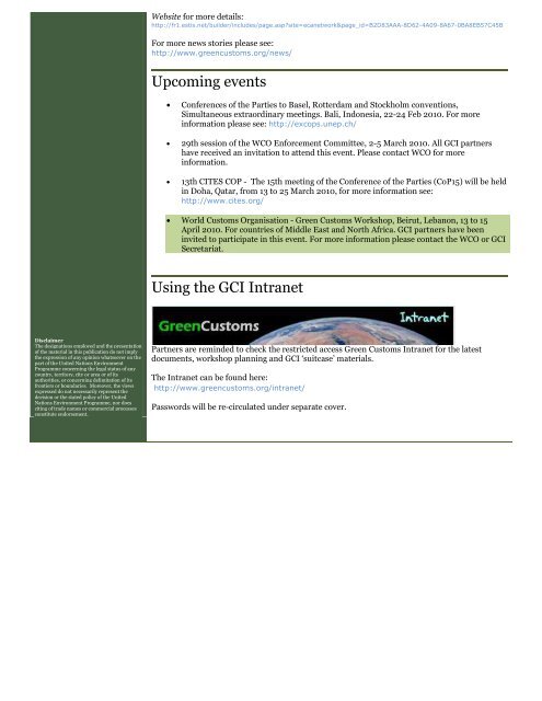 Issue 1 - Green Customs Initiative