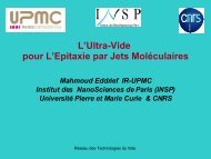 L'Ultra-Vide pour L'Epitaxie par Jets MolÃ©culaires - RÃ©seau des ...