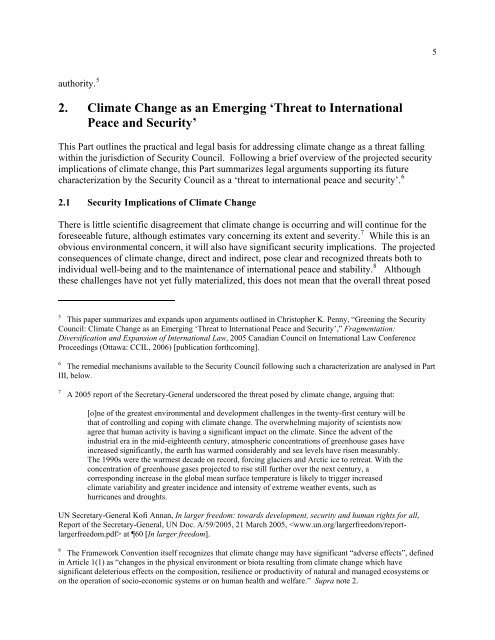 Climate Change and the Security Council - CISDL