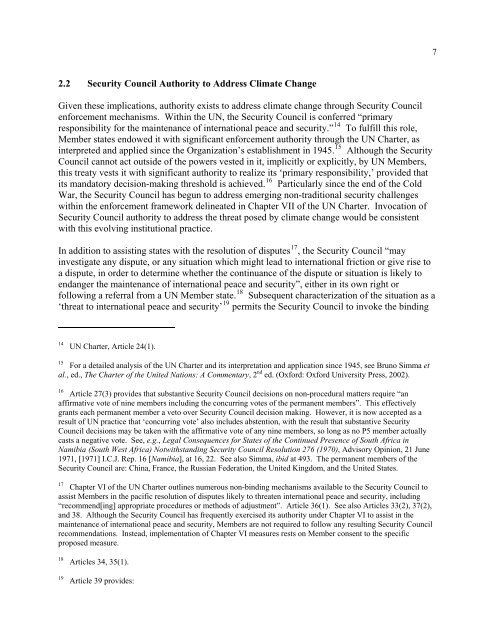 Climate Change and the Security Council - CISDL