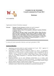 COMMUNE DE WEMMEL Conseil communal du 30 mai 2013 ...