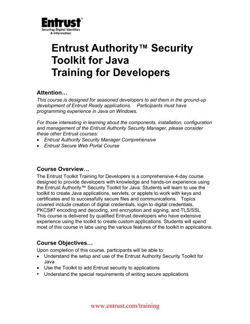 Download Course Description - Entrust