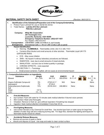 Lubritex MSDS - Whip Mix