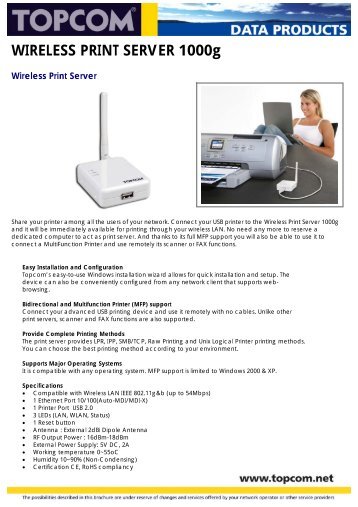 WIRELESS PRINT SERVER 1000g - Topcom Nederland