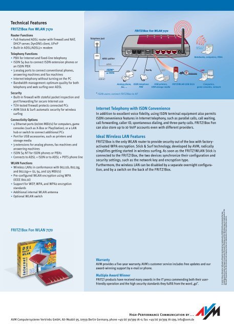 FRITZ!Box Fon WLAN 7170 - Topcom Nederland