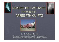 REPRISE DE L'ACTIVITE PHYSIQUE APRES PTH OU PTG