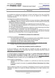 formalitÃ©s de soutenance-PRES - UniversitÃ© Paris-Est