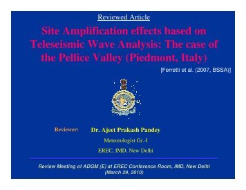 Site Amplification effects based on Teleseismic Wave ... - METNET