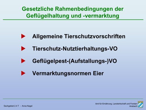 Gesetzliche Rahmenbedingungen der GeflÃ¼gelhaltung und - Amt fÃ¼r ...