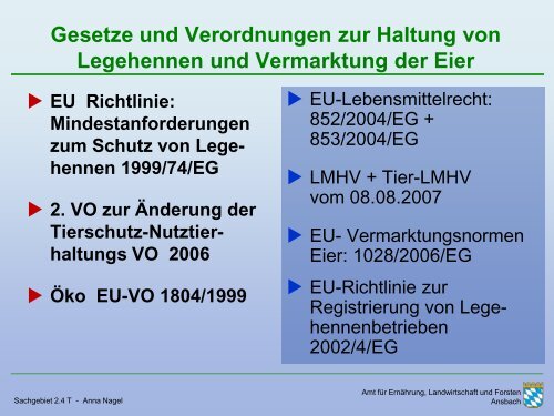 Gesetzliche Rahmenbedingungen der GeflÃ¼gelhaltung und - Amt fÃ¼r ...