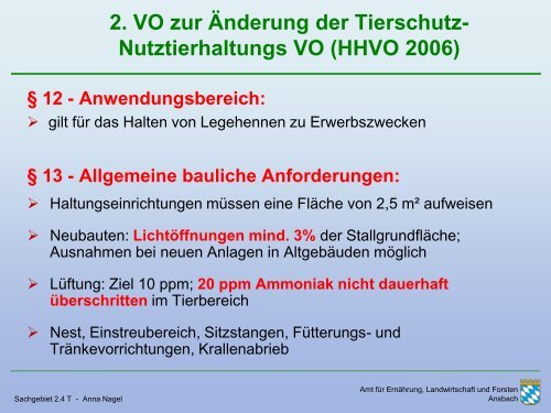 Gesetzliche Rahmenbedingungen der GeflÃ¼gelhaltung und - Amt fÃ¼r ...