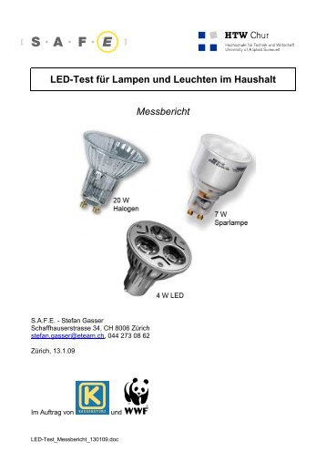 LED-Test für Lampen und Leuchten im Haushalt ... - toplicht.ch