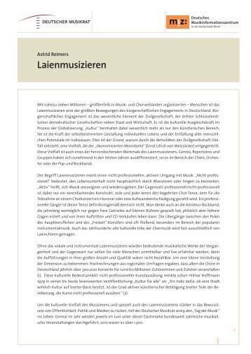 Astrid Reimers: Laienmusizieren - MIZ