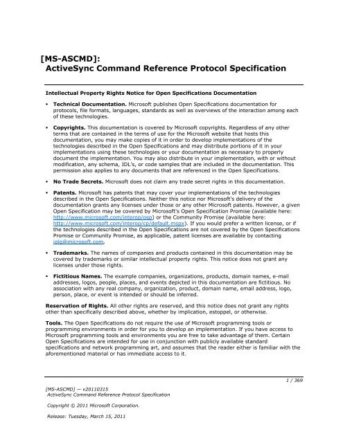 [MS-ASCMD]: ActiveSync Command Reference Protocol Specification