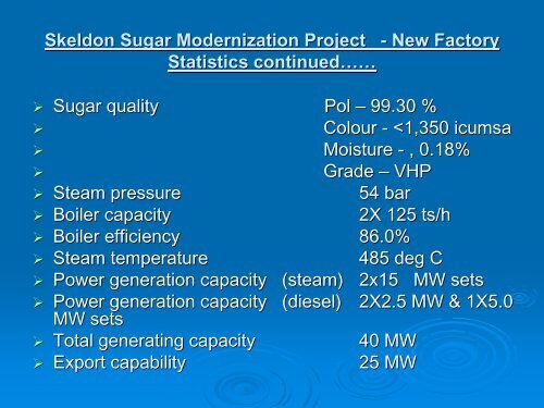 expansion and modernization of the sugar industry in guyana
