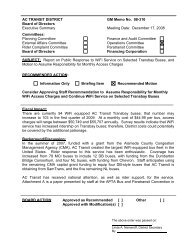 AC TRANSIT DISTRICT GM Memo No. 08-310 Board of Directors ...