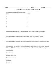 Acids & Bases: WebQuest Worksheet