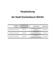 Hauptsatzung der Stadt Oranienbaum-Wörlitz - Wörlitzer Winkel