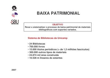 BAIXA PATRIMONIAL - Unicamp