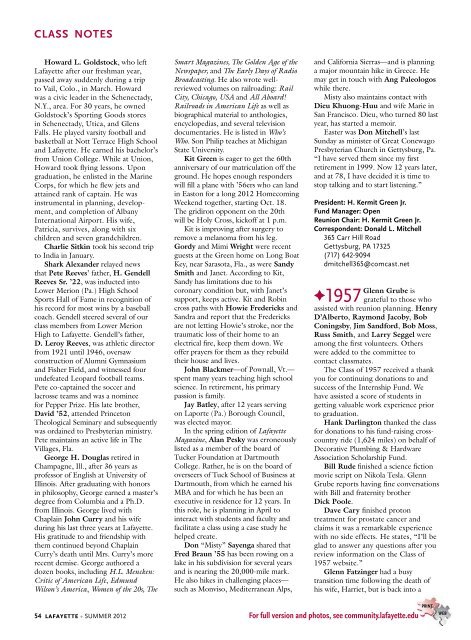 Class Notes PDF - Lafayette Magazine - Lafayette College