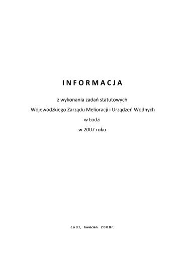 informacja - WojewÃ³dzki ZarzÄd Melioracji i UrzÄdzeÅ Wodnych w ...