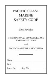 Pacific Coast Marine Safety Code - ILWU